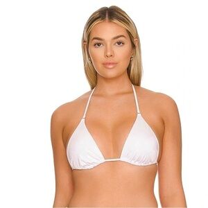 NWT Good American Small Shimmer String Bikini Top